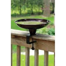 Bird Bath For Deck Railing Pinebush Deck Rail Birdbath Deck Railings Wildlife Decor Backyard Birds