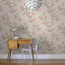 Cottage Garden Taupe Cottage Garden Brown Wallpaper Discount Wallpaper