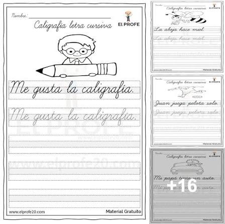 Ejercicios de caligrafía de letra cursiva para niños de 5 años. ⭕️Documento para  imprimir en el primer comentario.