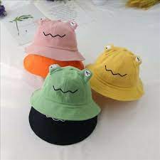 Kids Summer Cartoon Frog Windproof Sun Proof Protective Hat Bucket Cap Den Fashion Clothing Shoes Accessories Kids Girls Summer Cartoon Summer Kids Frog
