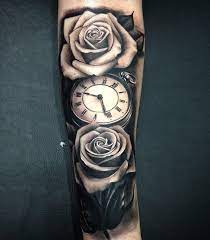 100 Awesome Watch Tattoo Designs Cuded Watch Tattoos Watch Tattoo Design Rose Forearm Tattoo