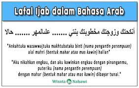 Bacaan Lafal Ijab Kabul Dalam Akad Nikah Bahasa Arab