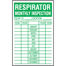 Monthly inspection and maintenance checklist. Respirator Monthly Safety Inspection Labels Seton