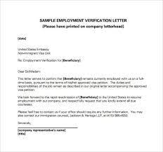 Sample letter from employer for visa application. Employment Verification Letter For Immigration Letter