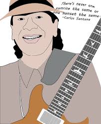 Santana Drawing Color w/ Quote