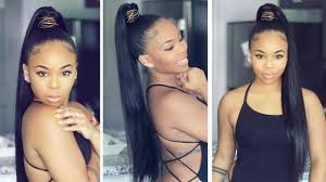 They are quick to do and low maintenance. Genie High Ponytail With Weave No Glue Quick Ali Pearl Hair Youtube