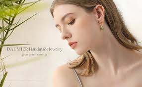 Amazon.com: Natural Green Hetian Jade Dangle Hook Big Hoop Earrings  Minimalist Circle Jade Drop Earrings 14K Gold Jewelry Birthday Gift for  Women Girl : Handmade Products