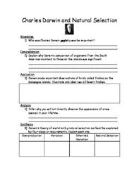 Charles Darwin And Natural Selection Worksheet Charles Darwin Darwin Natural Selection