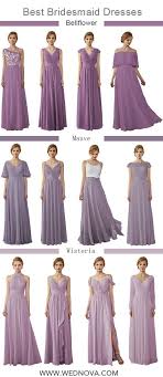 Purple Mismatched Chiffon Long Bridesmaid Dresses Free Custom To Fit Wedding Weddings Wisteria Bridesmaid Dresses Popular Wedding Colors Bridesmaid Dresses