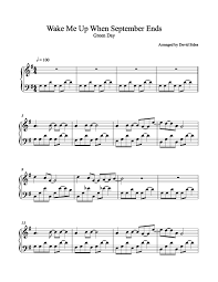 Wake Me Up When September Ends Green Day Piano Sheet Music When September Ends Sheet Music Green Day