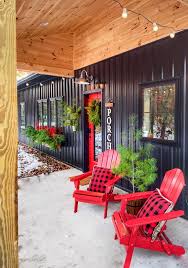Simple Christmas Decor For The Porch Plaids And Poppies In 2020 Simple Christmas Decor Decorating With Christmas Lights Porch Decorating