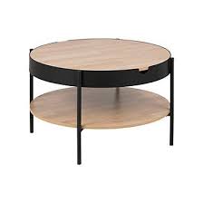 Table L 120 160 Allonge Camden Noir Table Basse Ronde Table Basse Bois Metal Table Basse
