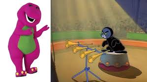 tom plays barney is a dinosaur