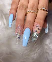 Butterfly Nails Best Acrylic Nails Blue Acrylic Nails Acrylic Nails