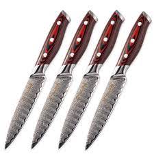 If we put this question into three years ago. Damascus Kitchen Knives 4 Pcs Steak Knife Set 67 Layers Vg10 Japanese Damascus Steel Red G10 Handle Kitchen Knives Cutlery Tools Buy 4 Pcs Steak Knife Set Kitchen Cutting Tools Kitchen Hand Tools