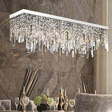 Spider chandeliers are such a fun contemporary option for the dining room. Moooni Contemporary Rectangle Crystal Chandelier Modern Linear Rectangular Pendant L Crystal Chandelier Dining Room Rectangular Pendant Light Modern Chandelier