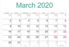 March 2020 Printable Calendar Pdf Free Monthly Template In 2020 Holiday Printable Templates Calendar Template Holiday Calendar