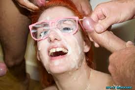 British redhead gets spunked on in bukkake party. Amateur Teen Bukkake Facials For Cassie