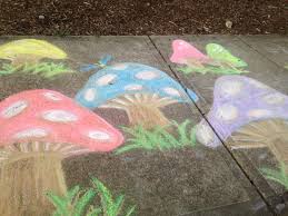 Mushrooms Sidewalk Chalk Sidewalk Art Sidewalk Chalk Art Fun Chalk Art
