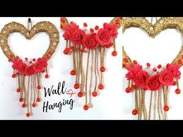 Handmade Homemade Simple Birthday Wall Decoration At Home New Heart Wall Hanging Craft Ideas Easy Wall Decoration Ideas For Living Room By Maya Youtube Wall Hanging Crafts Simple Wall Decor Heart Wall Art