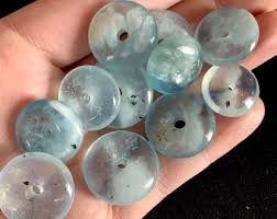 Small Aquamarine Donut, Ring, Sphere Stand