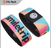 Trampoline Park Use 13.56MHz RFID Elastic Bracelets Reusable Stretch RFID  NFC Woven Wristbands