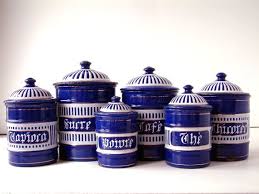 Black And White Striped Kitchen Canisters Your Place To Buy And Sell All Things Handmade French Country Decorating Kitchen French Vintage Kitchen Canister Sets