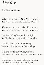 The Year By Ella Wheeler Wilcox Poem Quotes Poems Inspirational Quotes