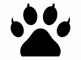 clip art black and white free paw print kids coloring