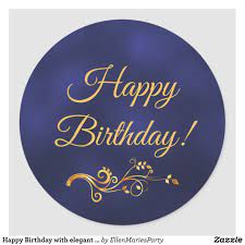 Check spelling or type a new query. Happy Birthday With Elegant Blue And Gold Decor Classic Round Sticker Zazzle Com Happy Birthday Logo Happy Birthday Signs Happy Birthday Printable
