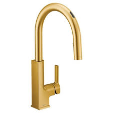 Moen weymouth™ single handle kitchen faucet in brushed gold /$920.74. Moen S72308evbg Sto Voice Activated 1 Handle Pulldown Kitchen Faucet Brushed Gold