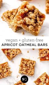 Healthy Apricot Oatmeal Bars Gluten Free Vegan Simply Quinoa Recipe Oatmeal Bars Recipes Dessert Recipes Vegan Cookies
