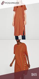 Zara Striped Dress With Buttons Striped Dress Shirt Dress Style Zara