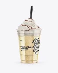 Banana Smoothie Cup Mockup In Cup Bowl Mockups On Yellow Images Object Mockups Mockup Free Psd Smoothie Cup Mockup Psd