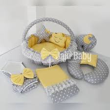 Jaju Baby Gray Star Solid Color Yellow Baby Bedding Set Swaddle Breastfeeding Pillow Play Mat Pique Quilt Cloud Pillow Set Activity Centers Entertainers Aliexpress