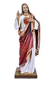 O próprio jesus cristo apareceu a santa margarida maria alacoque, freira que pertencia a uma congregação conhecida como ordem da visitação. Imagem Sagrado Coracao De Jesus Fibra 130 Cm Cordis