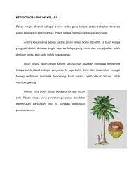 Pengetahuan yang luas memudahkan murid menulis karangan dengan lebih baik. Kepentingan Pokok Kelapa