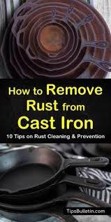 If the skillet has a thick layer of rust and very little visible black iron, soak the pan in a 50/50 solution of. 10 Simple Ways To Remove Rust From Cast Iron Cast Iron Cleaning Cleaning Cast Iron Pans How To Remove Rust