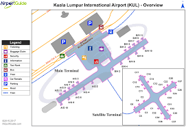 Kuala lumpur airport (kul) is a major hub for malaysia airlines, airasia, maskargo, malindo air, airasia x, asia cargo express, flyglobal and ups airlines. Sepang Kuala Lumpur Kuala Lumpur International Kul Airport Terminal Map Overview Airport Guide Airport Design Kuala Lumpur International Airport
