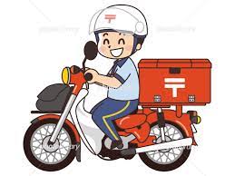 郵便局員の男性がバイクで郵便配達 イラスト素材 [ 6461411 ] - フォトライブラリー photolibrary