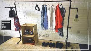 Industrial pipe towel/ clothing rack closet hanger rod, industrial pipe, silver galvanized. Diy Industrial Pipe Clothing Rack Easy Pipe Clothing Rack Diy Youtube