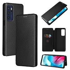 Motorola Moto G60S Flip Hülle - Karbonfaser