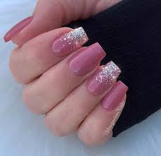 Simple Ombre Glitter Nail Design Mauve Nails Classy Nail Designs Classy Nails