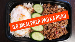 When all the ingredients are cooked, add the red bell pepper and the thai holy basil. O G Meal Prep Thai Pad Ka Prao With Pork The Aimless Cook