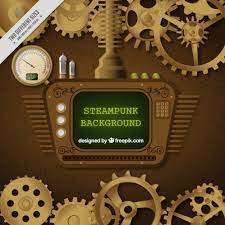 Steampunk astrolabe table with ui. Free Vector Screen In Steampunk Design