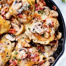 Creamy Bacon Mushroom Thyme Chicken The Recipe Critic Healthy Chicken Recipes Poultry Recipes Recipes