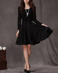 Little Black Dress Long Sleeve Black Lace Dress Fit And Flare Dress Cd3 Black Lace Long Sleeve Dress Black Long Sleeve Dress Chiffon Lace Dress