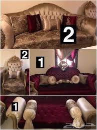 كنب تركي مودرن عنابي و بيج