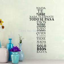 Spanish Christian God Quotes Wall Stickers Nada Te Turbe Vinyl Art Decals For Home Decor Wall Sticker Quote Wall Stickerfor Home Aliexpress
