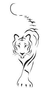 White Tiger Mining Silhouette Art Tiger Artwork Stencil Art